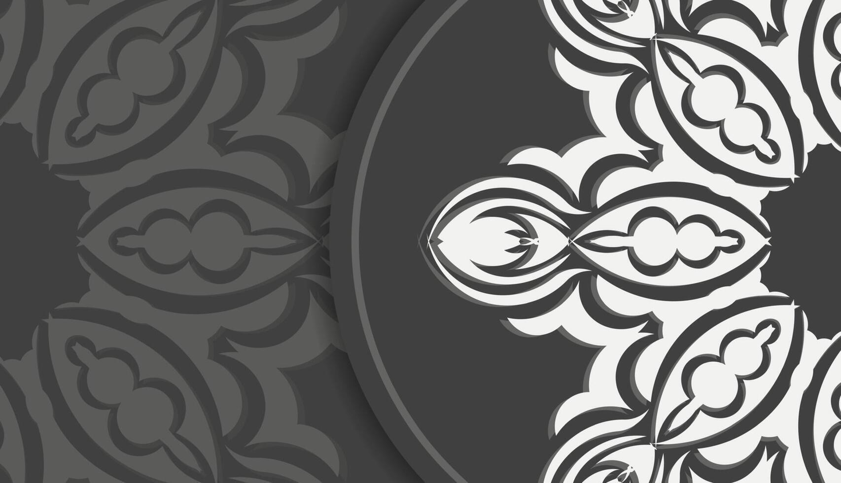 Baner of black color with Indian white ornament for design under the text vector