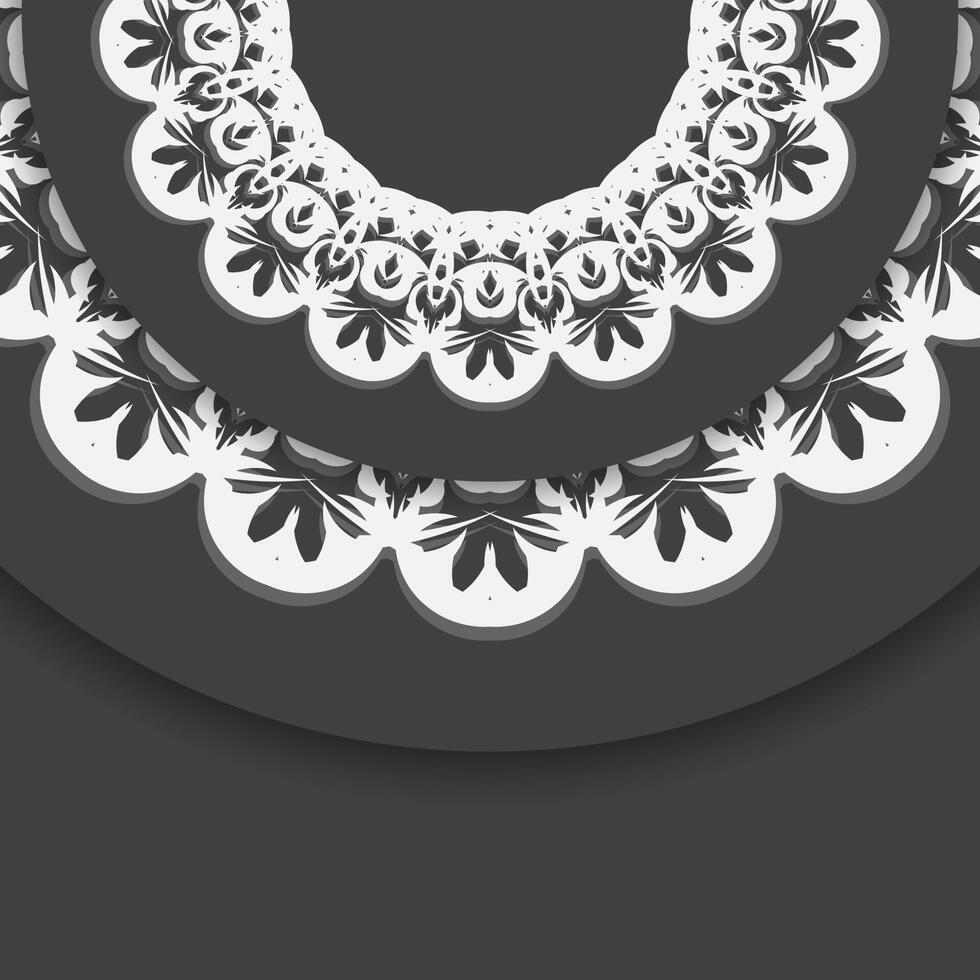 The flyer is black with a vintage white pattern and is ready for print. vector