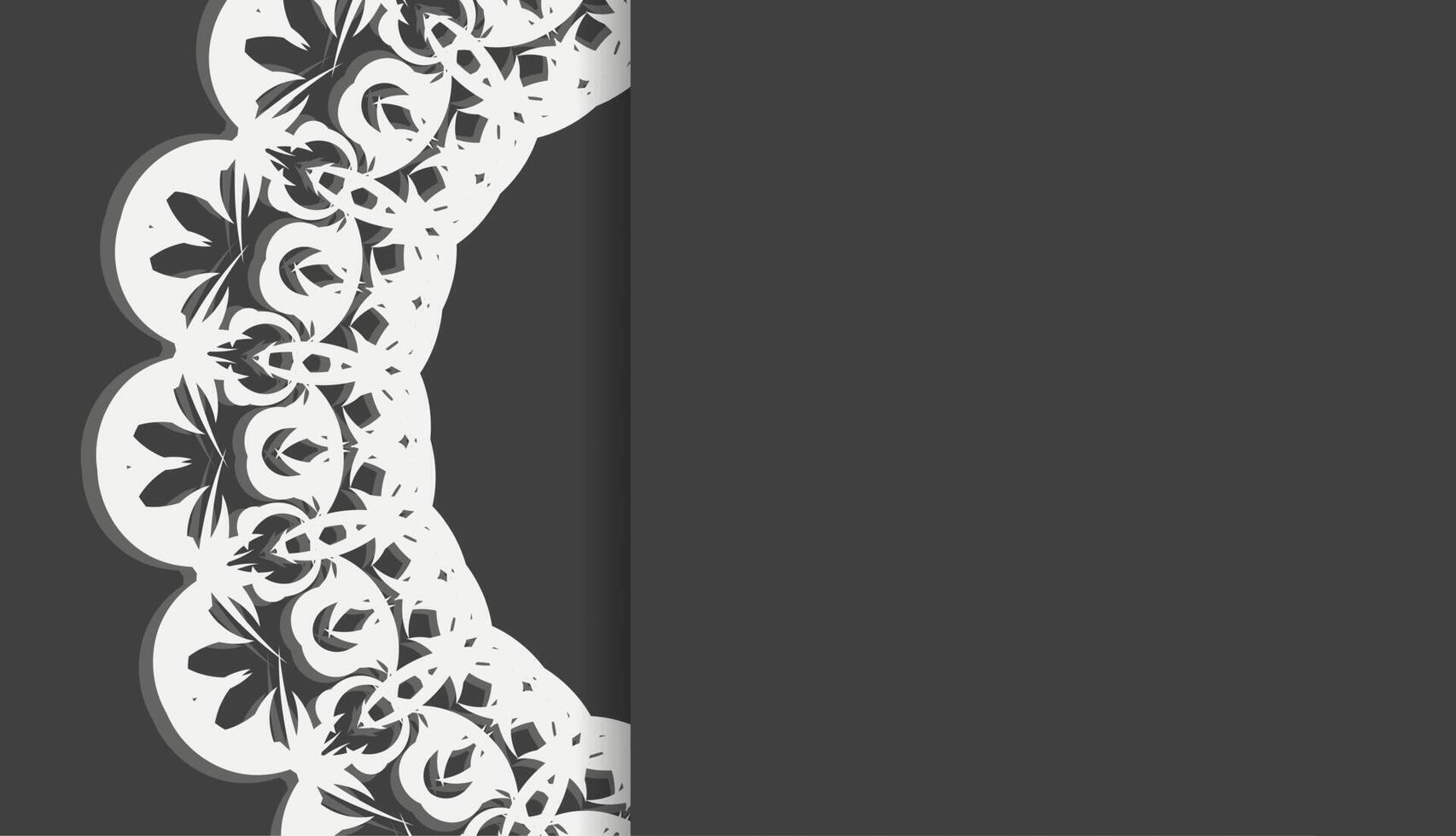 Baner of black color with greek white ornament for design under logo or text vector