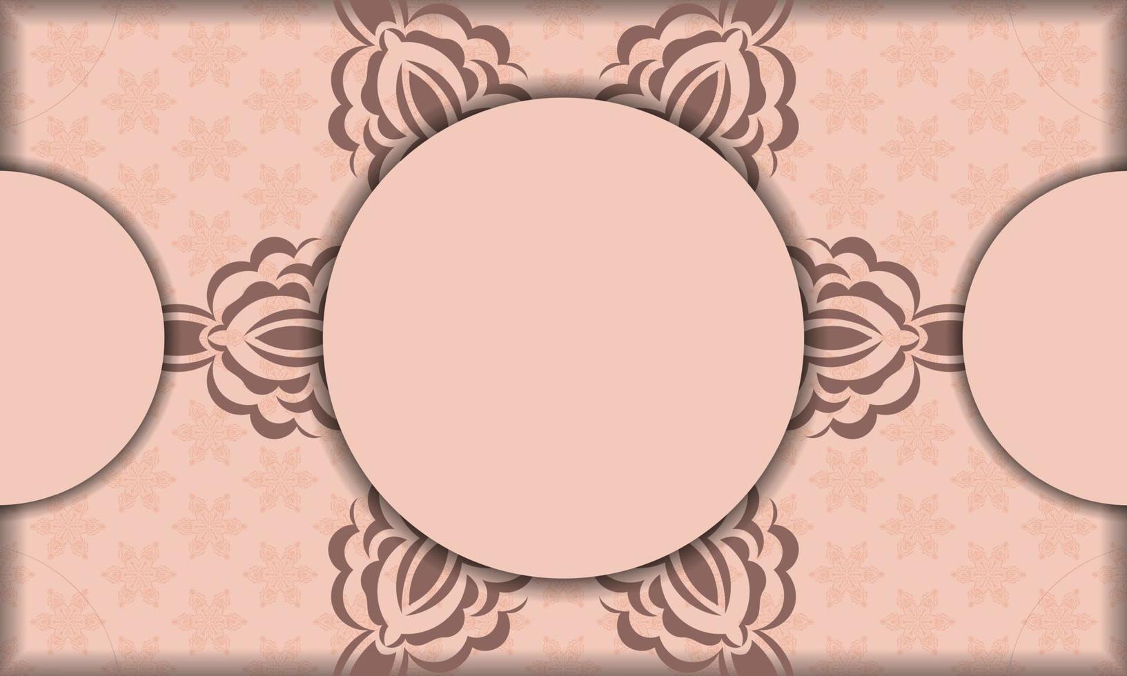 folleto vintage rosa para su marca. vector