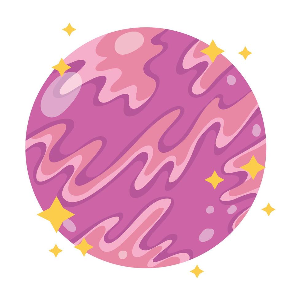planet venus space galaxy astronomy in cartoon style vector
