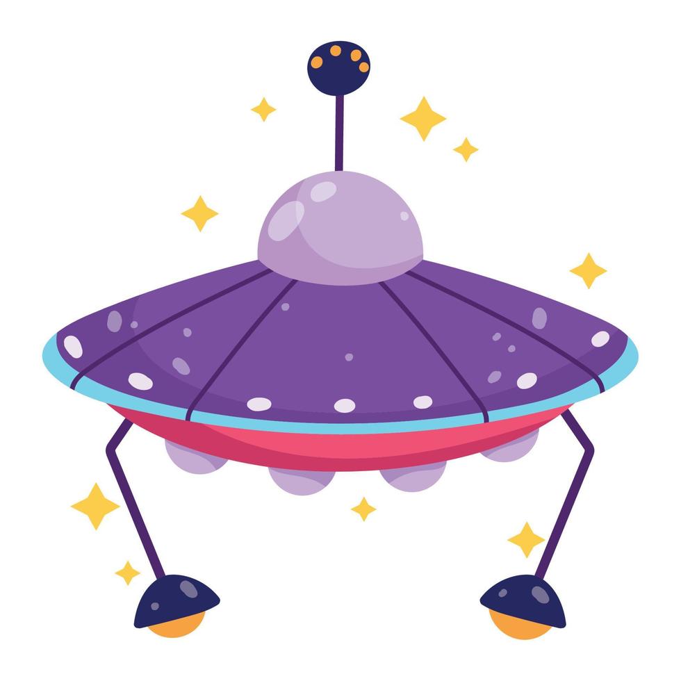 UFO space galaxy astronomy in cartoon style vector