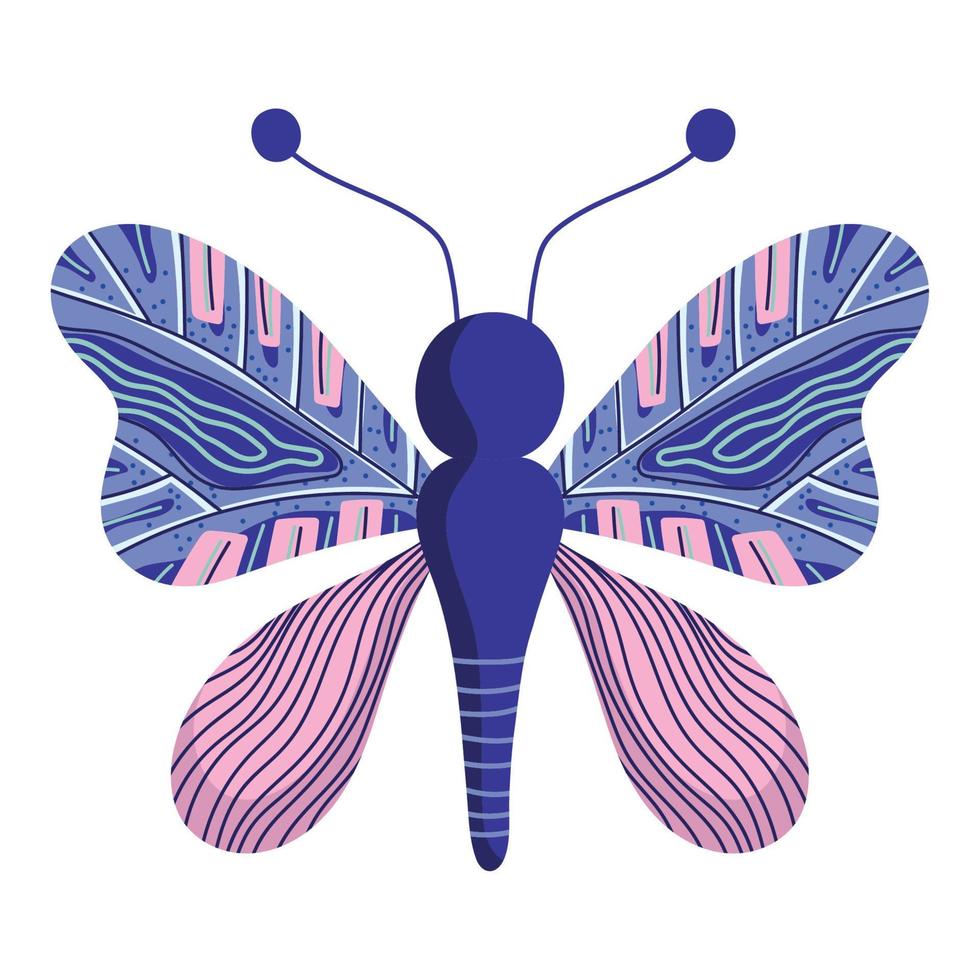 butterfly insect animal, abstract print wings decoration on white background vector
