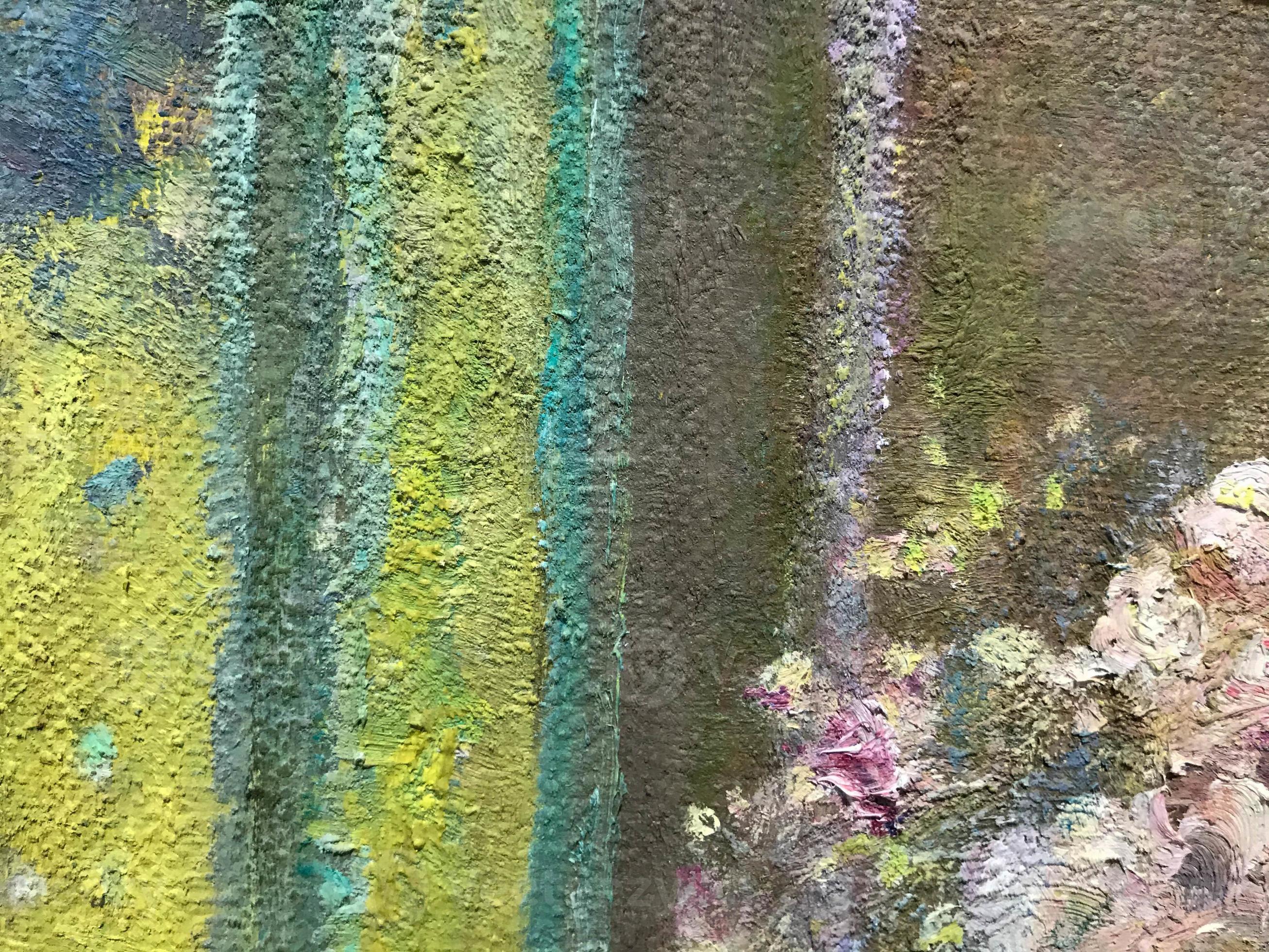 green texture. finger painting on canvas. the creation of the artist