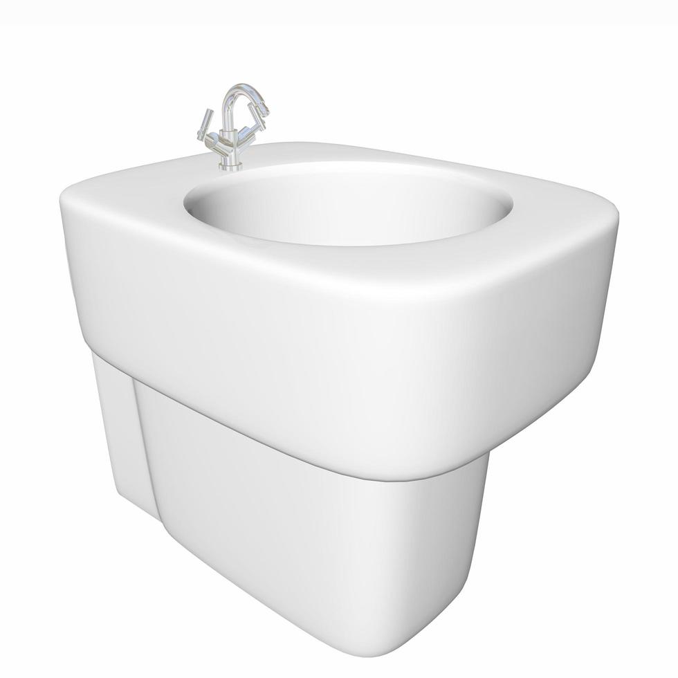 Round bidet design for bathrooms. 3D illustration photo