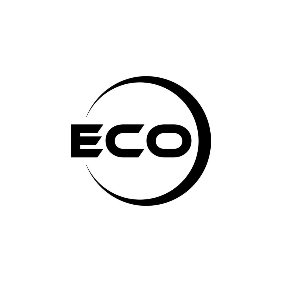 ECO letter logo design in illustration. Vector logo, calligraphy designs for logo, Poster, Invitation, etc.