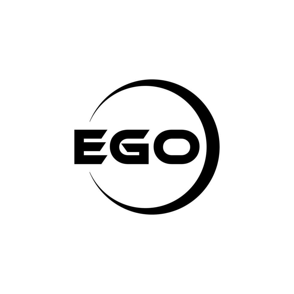 EGO letter logo design in illustration. Vector logo, calligraphy designs for logo, Poster, Invitation, etc.