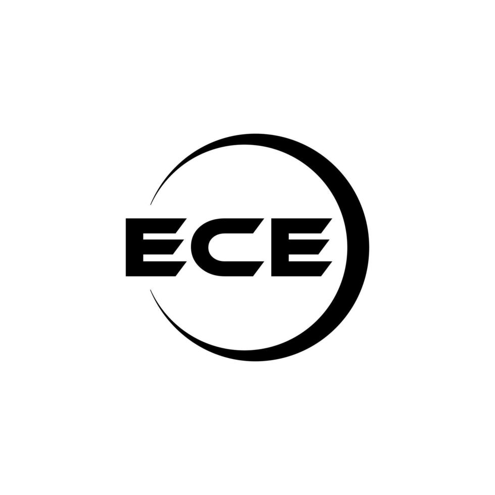ECE letter logo design in illustration. Vector logo, calligraphy designs for logo, Poster, Invitation, etc.