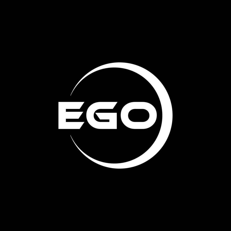 EGO letter logo design in illustration. Vector logo, calligraphy designs for logo, Poster, Invitation, etc.