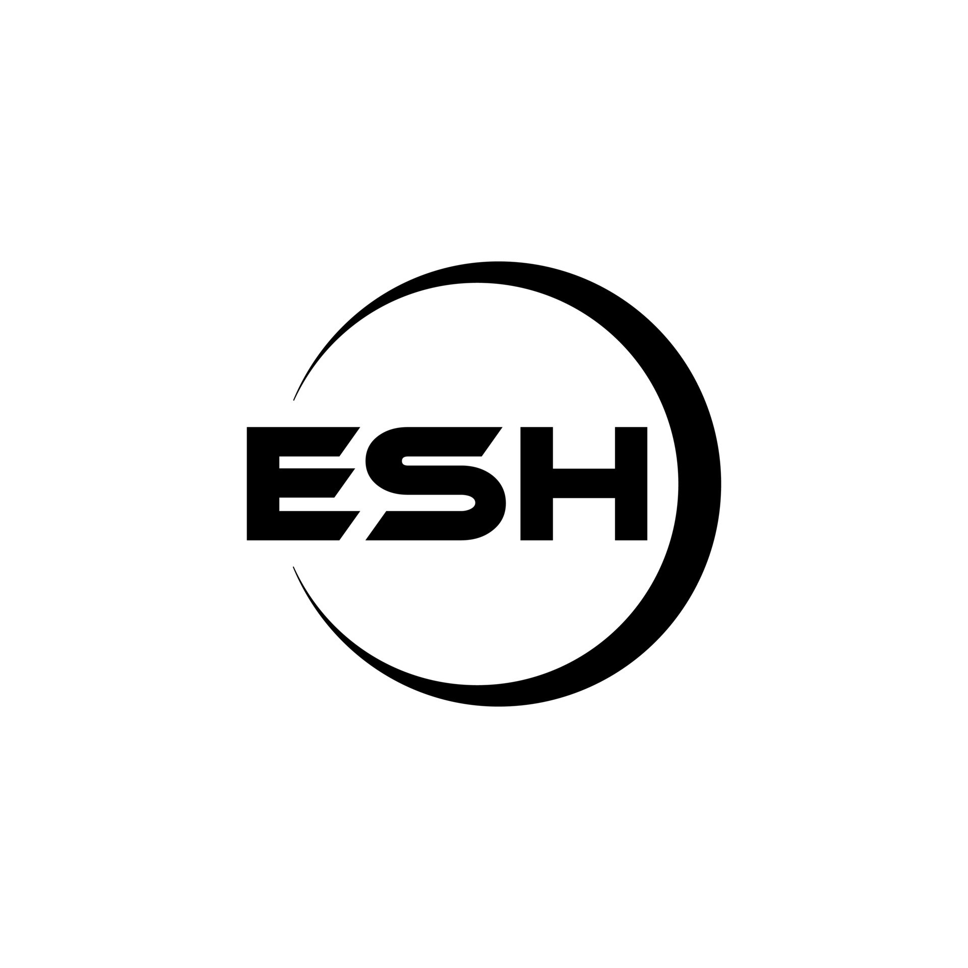 ESH letter logo design in illustration. Vector logo, calligraphy