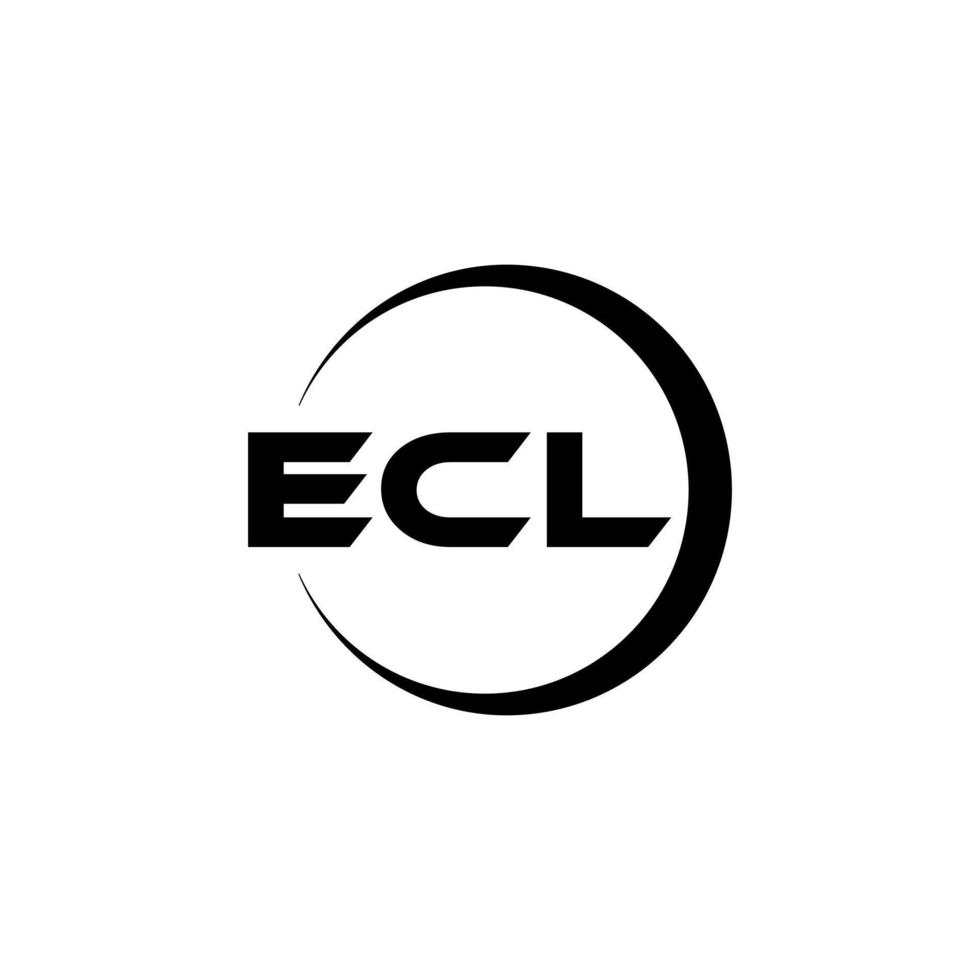 ECL letter logo design in illustration. Vector logo, calligraphy designs for logo, Poster, Invitation, etc.