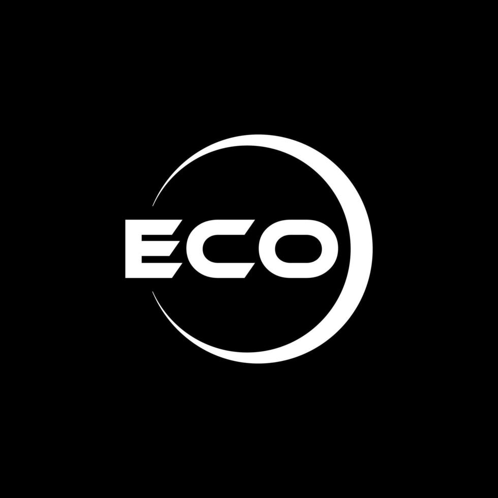 ECO letter logo design in illustration. Vector logo, calligraphy designs for logo, Poster, Invitation, etc.