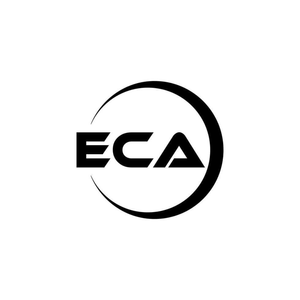 ECA letter logo design in illustration. Vector logo, calligraphy designs for logo, Poster, Invitation, etc.
