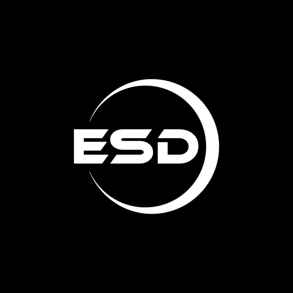 ESD letter logo design in illustration. Vector logo, calligraphy designs for logo, Poster, Invitation, etc.