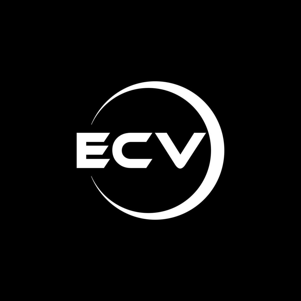 diseño del logotipo de la letra ecv en la ilustración. logotipo vectorial, diseños de caligrafía para logotipo, afiche, invitación, etc. vector