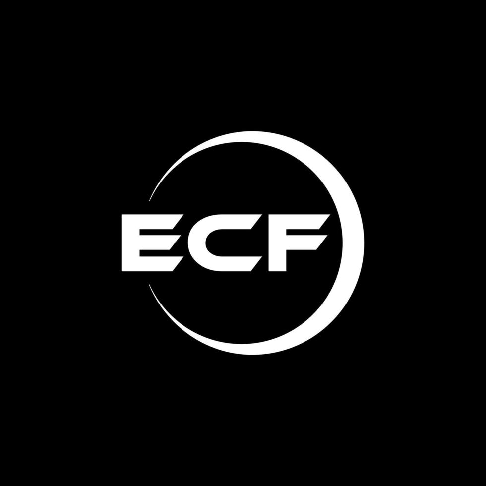 diseño del logotipo de la letra ecf en la ilustración. logotipo vectorial, diseños de caligrafía para logotipo, afiche, invitación, etc. vector