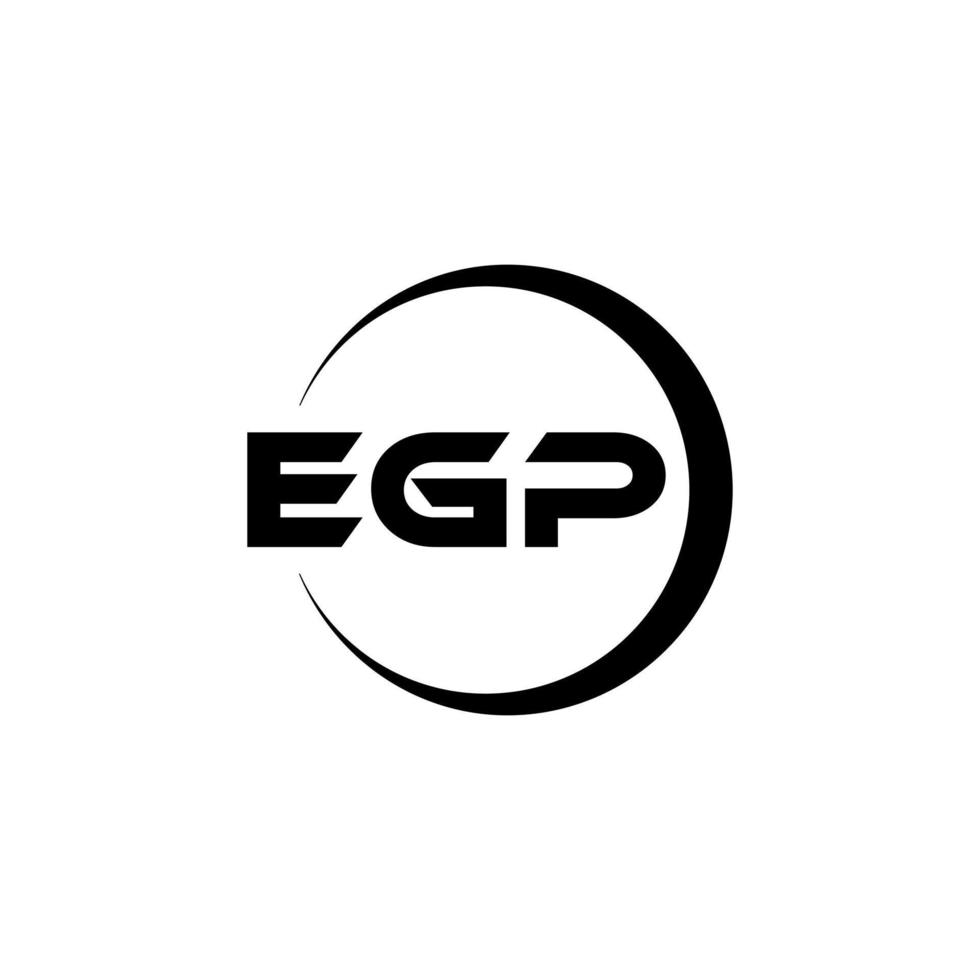 diseño de logotipo de letra egp en ilustración. logotipo vectorial, diseños de caligrafía para logotipo, afiche, invitación, etc. vector