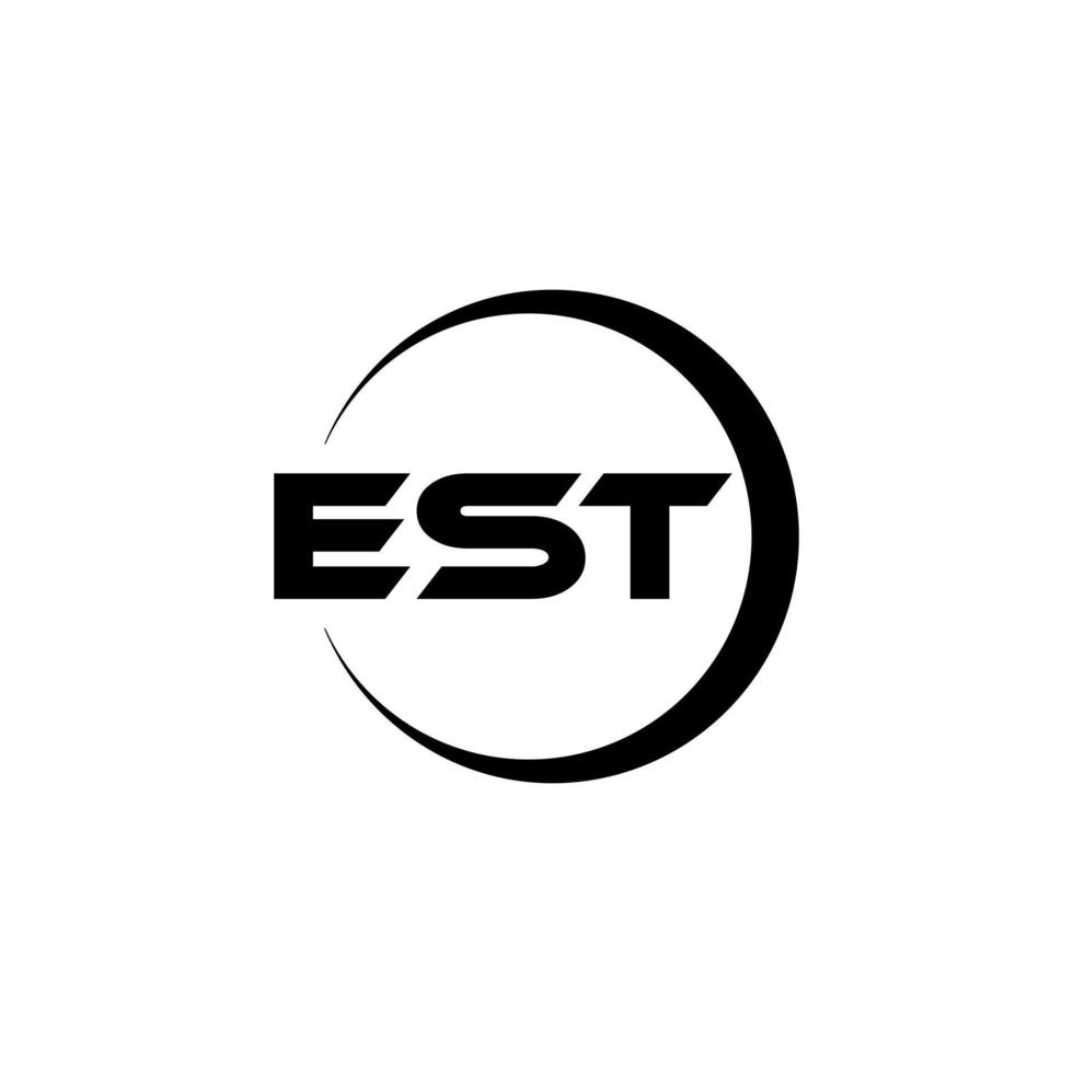 EST letter logo design in illustration. Vector logo, calligraphy designs for logo, Poster, Invitation, etc.