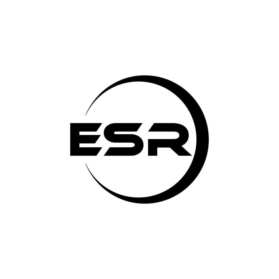 ESR letter logo design in illustration. Vector logo, calligraphy designs for logo, Poster, Invitation, etc.