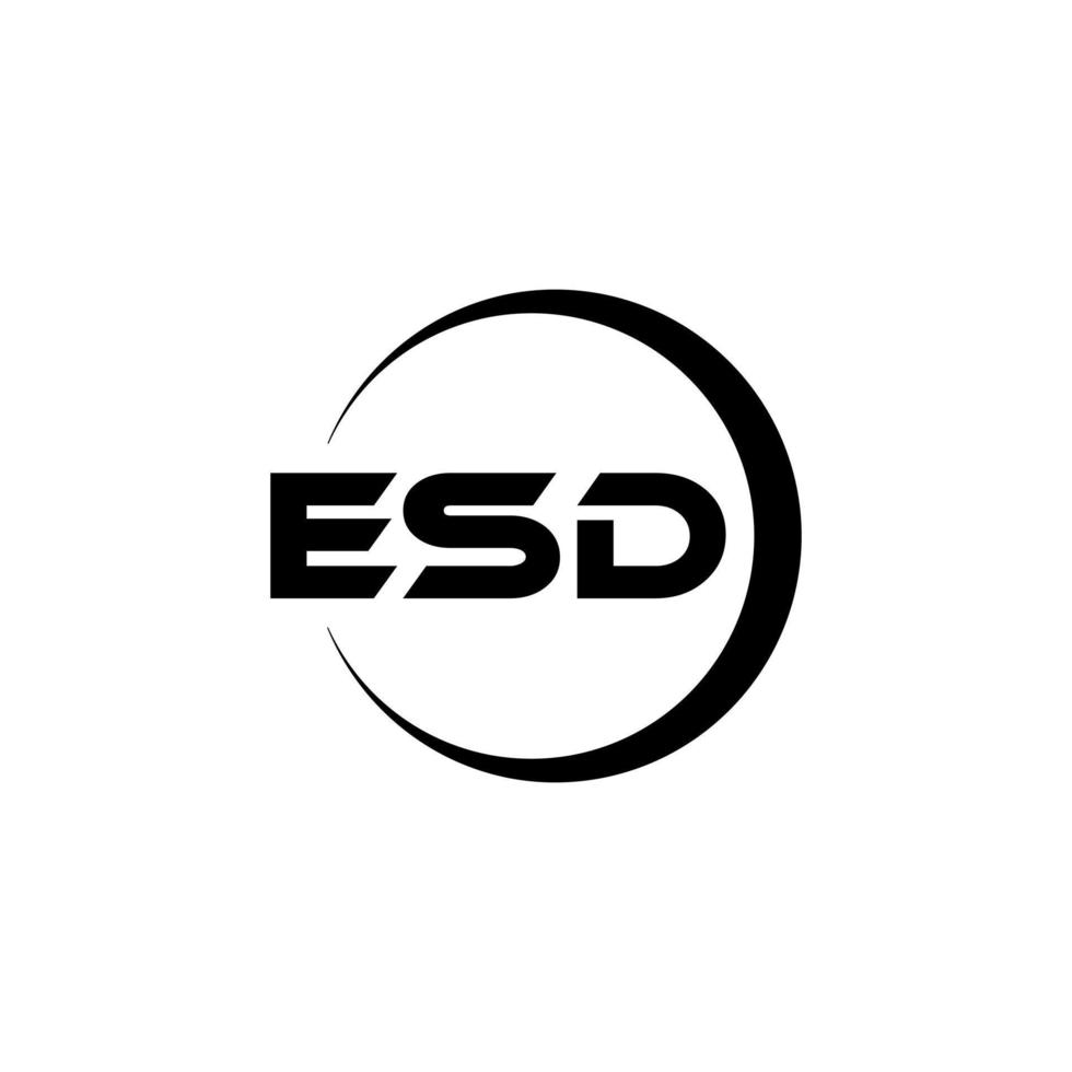ESD letter logo design in illustration. Vector logo, calligraphy designs for logo, Poster, Invitation, etc.
