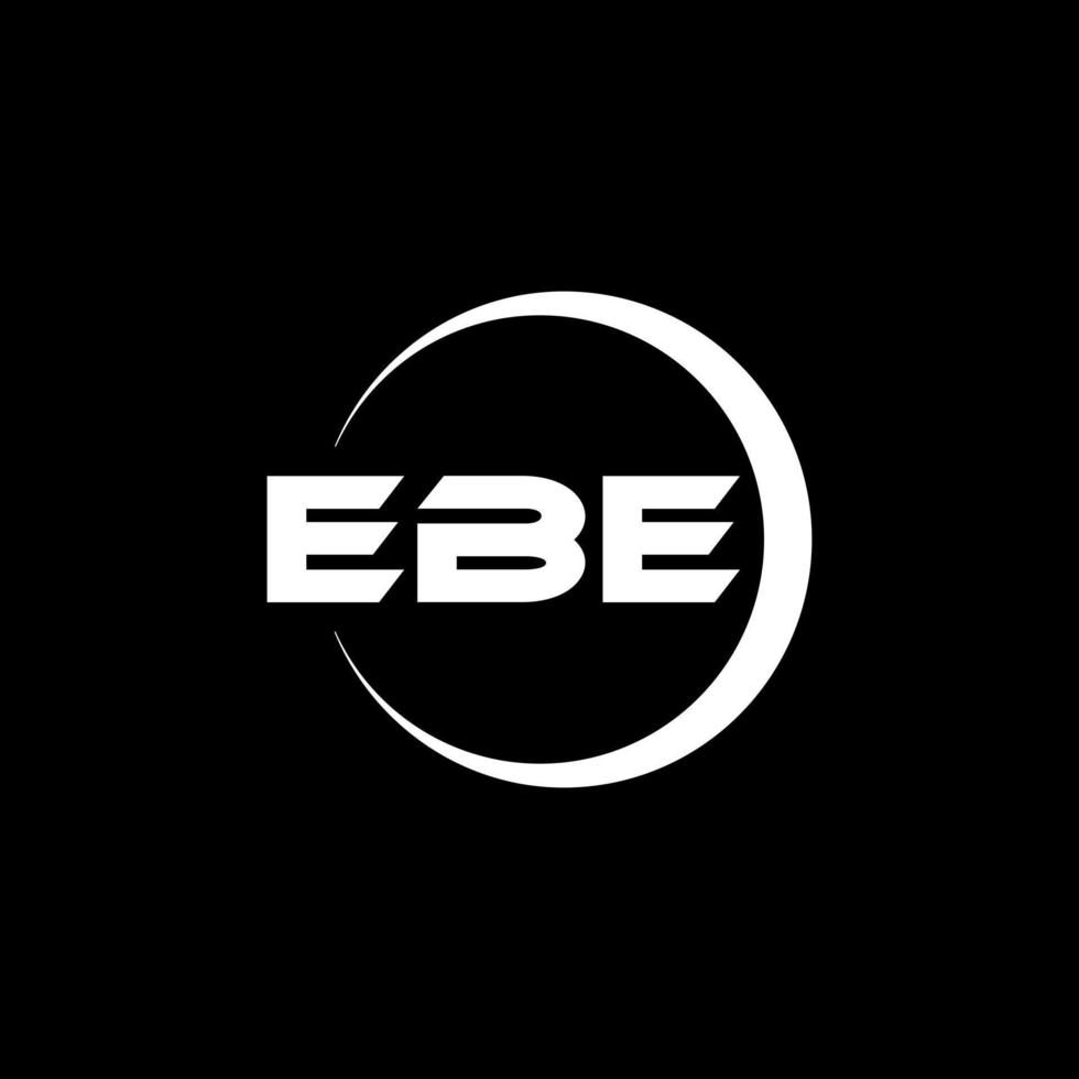 EBE letter logo design in illustration. Vector logo, calligraphy designs for logo, Poster, Invitation, etc.