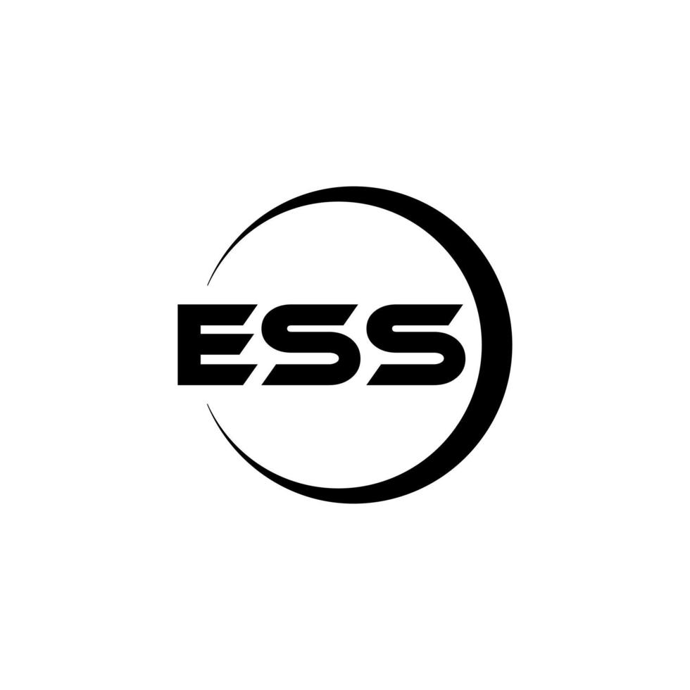 ESS letter logo design in illustration. Vector logo, calligraphy designs for logo, Poster, Invitation, etc.