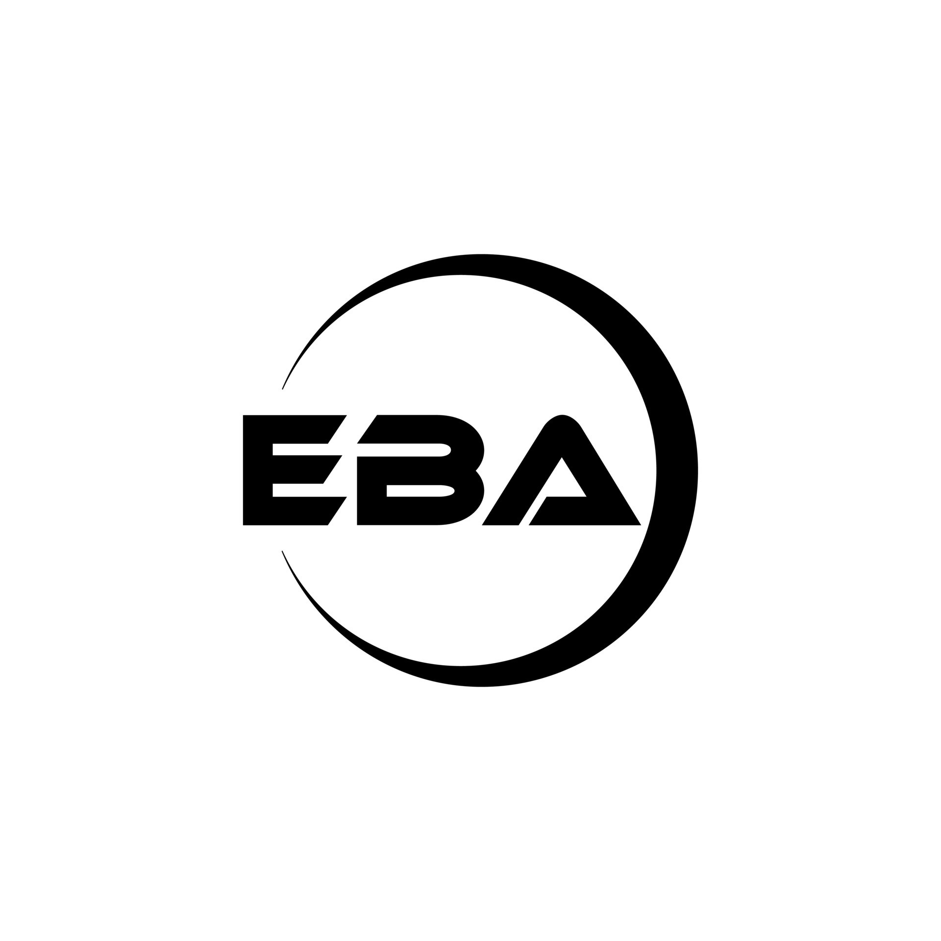 EBA letter logo design on black background.EBA creative initials