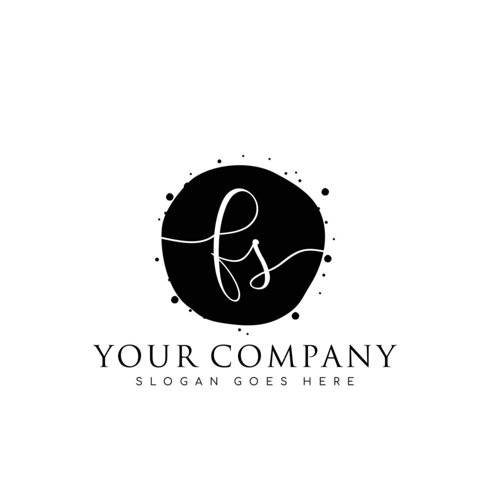 Initial FS beauty monogram and elegant logo design, handwriting logo of initial signature, wedding, fashion, floral and botanical with creative template. vector