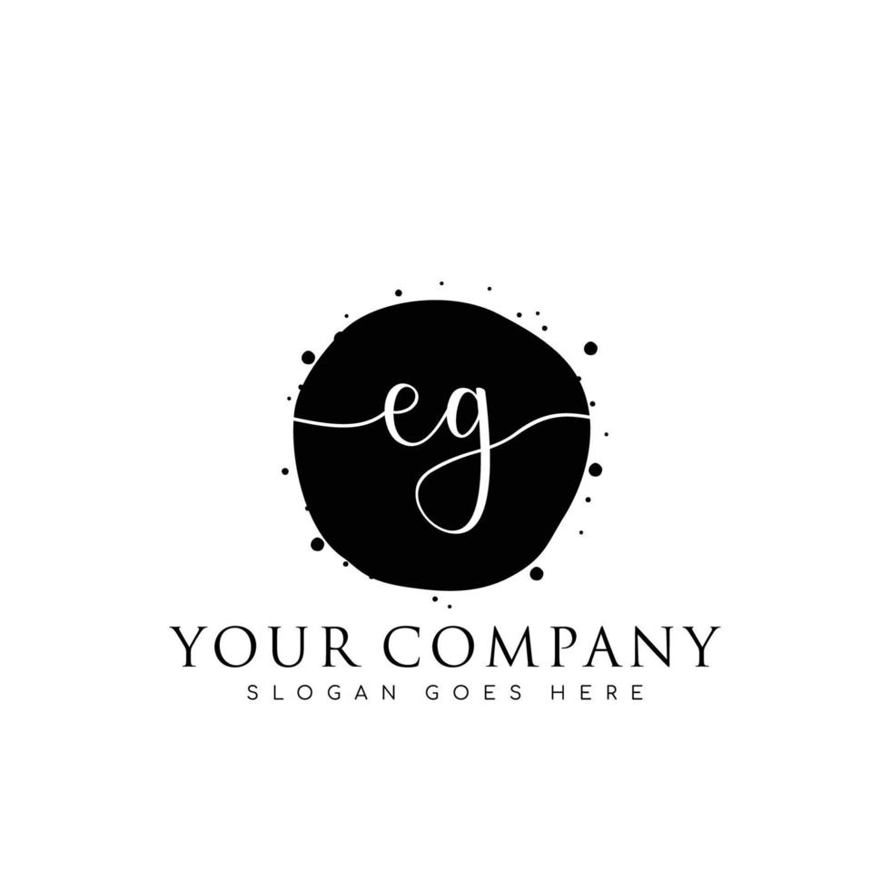 Initial EG beauty monogram and elegant logo design, handwriting logo of initial signature, wedding, fashion, floral and botanical with creative template. vector