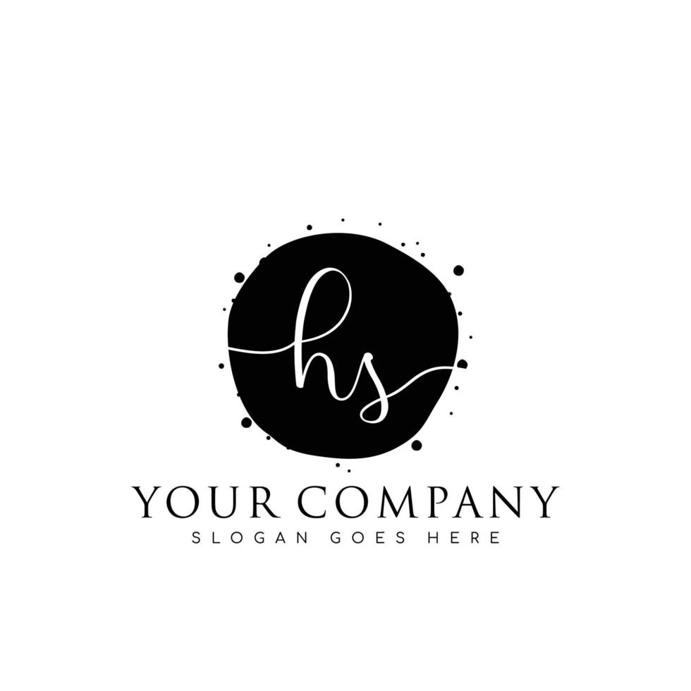 Initial HS beauty monogram and elegant logo design, handwriting logo of initial signature, wedding, fashion, floral and botanical with creative template. vector