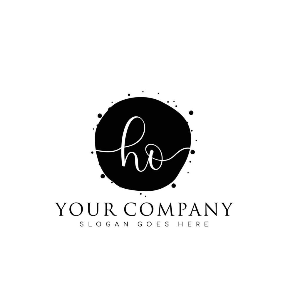 Initial HO beauty monogram and elegant logo design, handwriting logo of initial signature, wedding, fashion, floral and botanical with creative template. vector