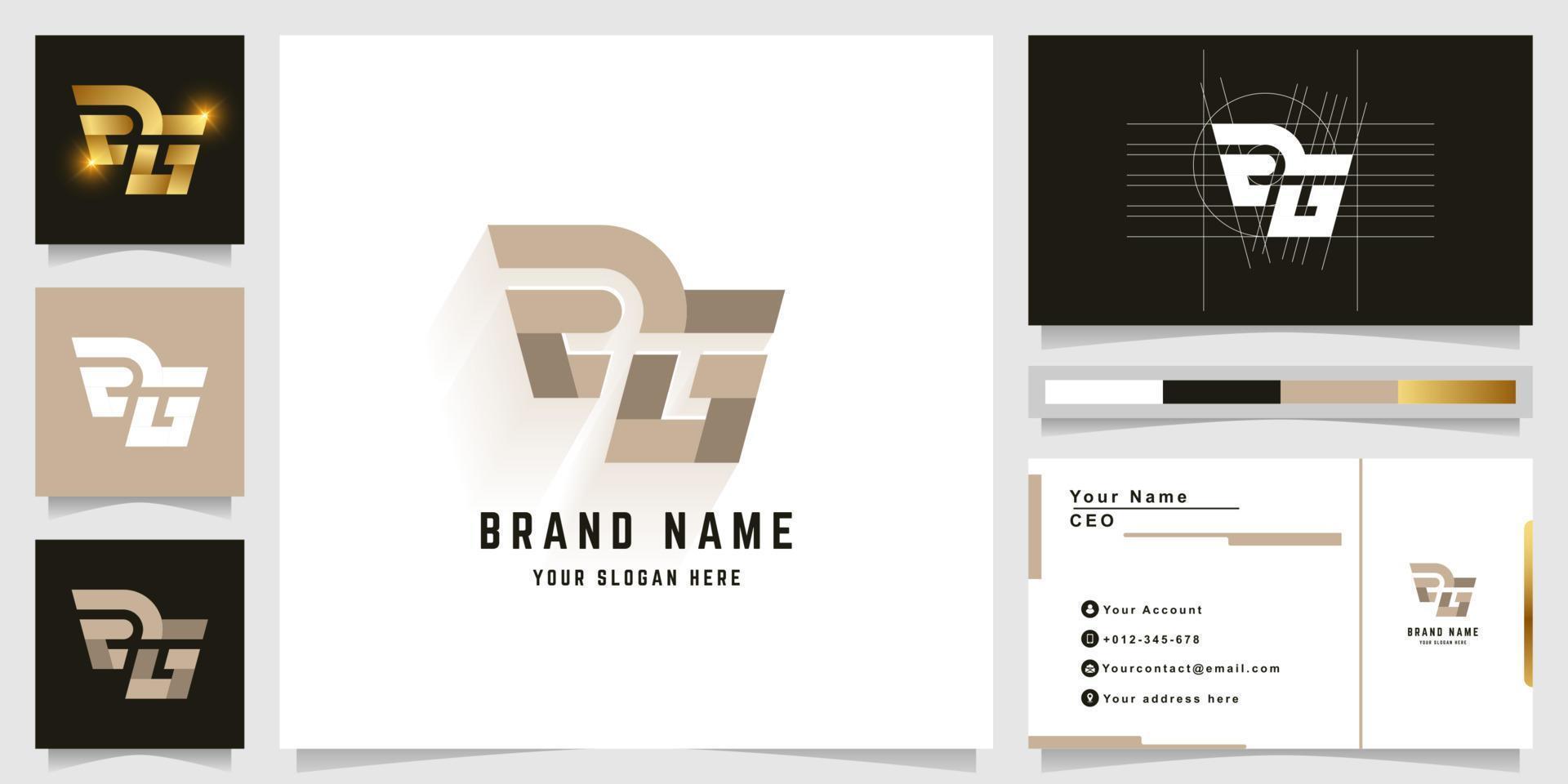 Letter aG or eG monogram logo with business card design vector