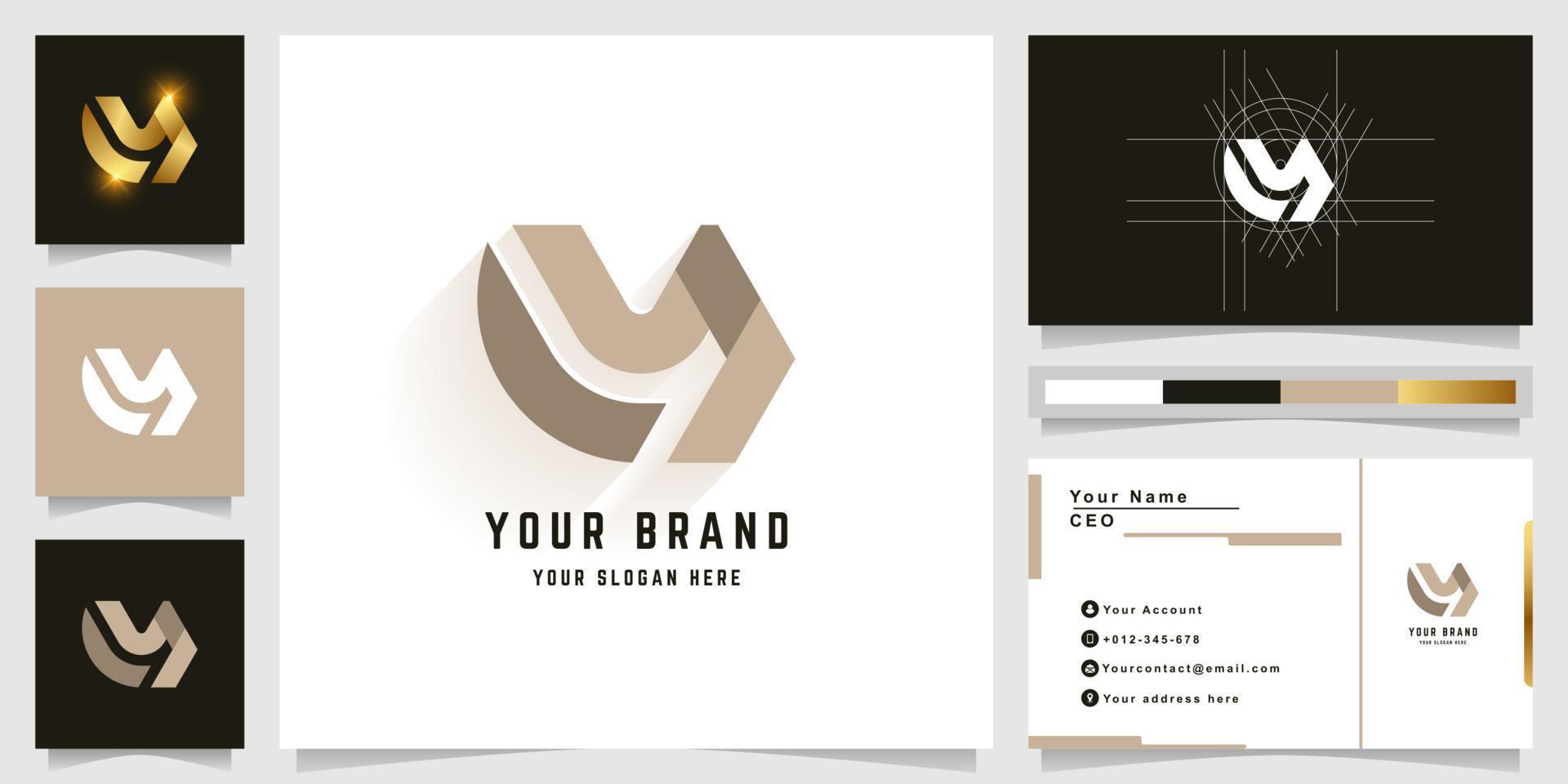 Letter LM or LN monogram logo with business card design vector