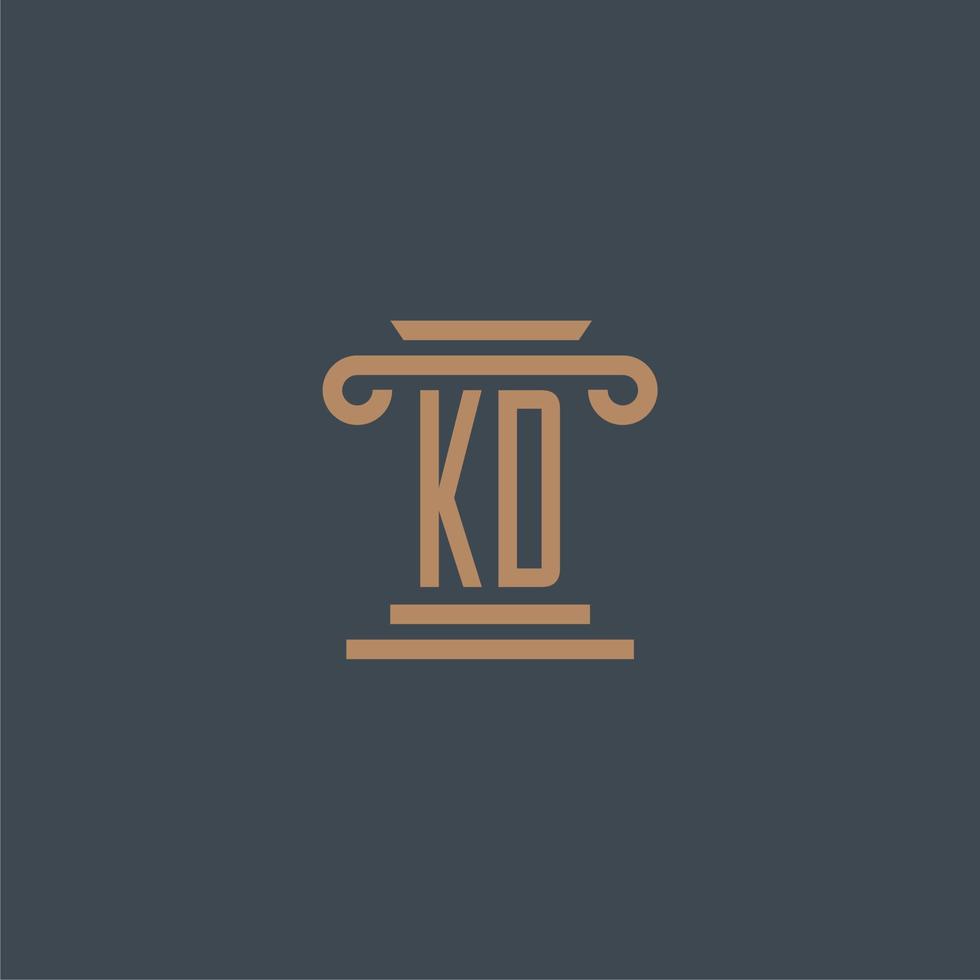 KD initial monogram for lawfirm logo with pillar design vector