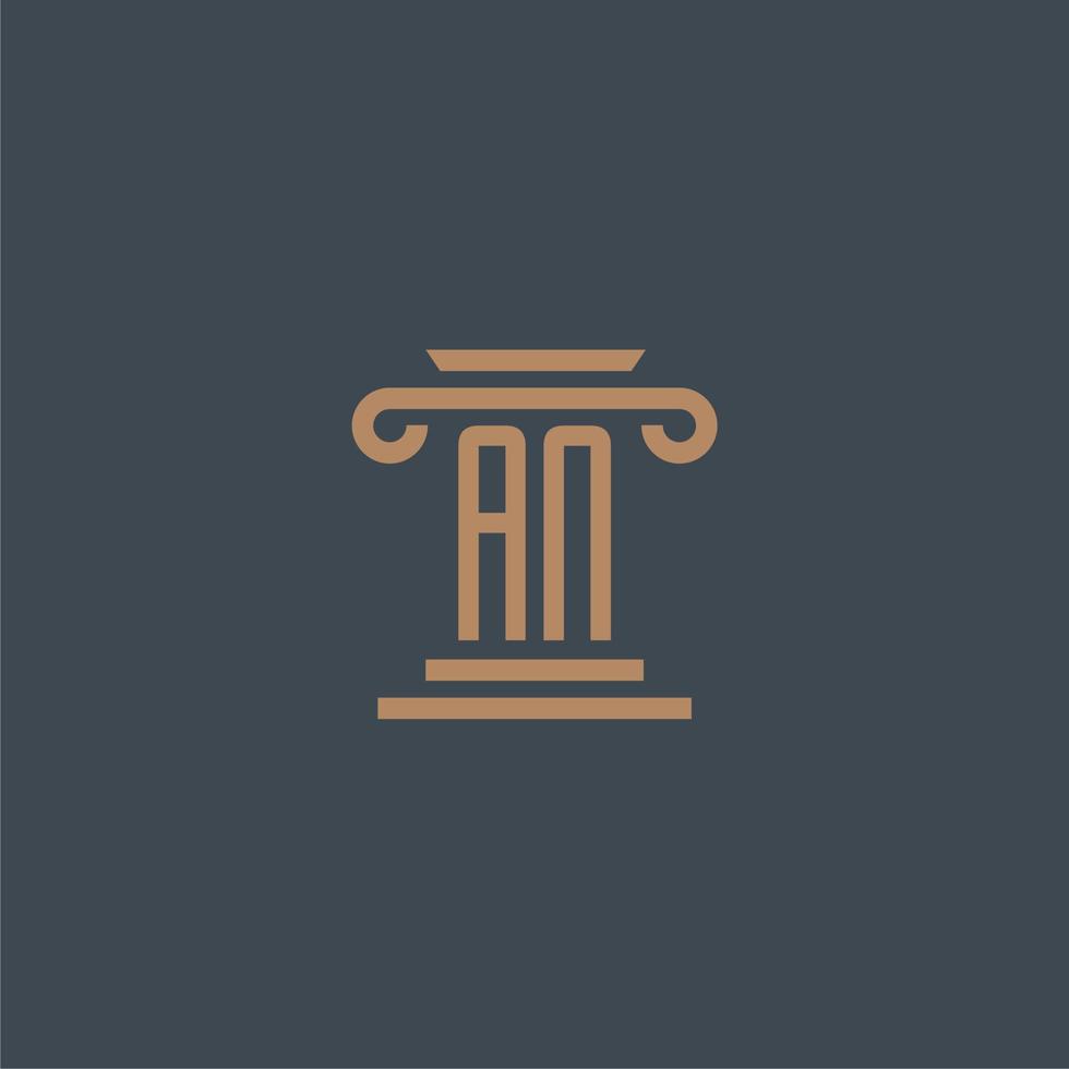 AN initial monogram for lawfirm logo with pillar design vector