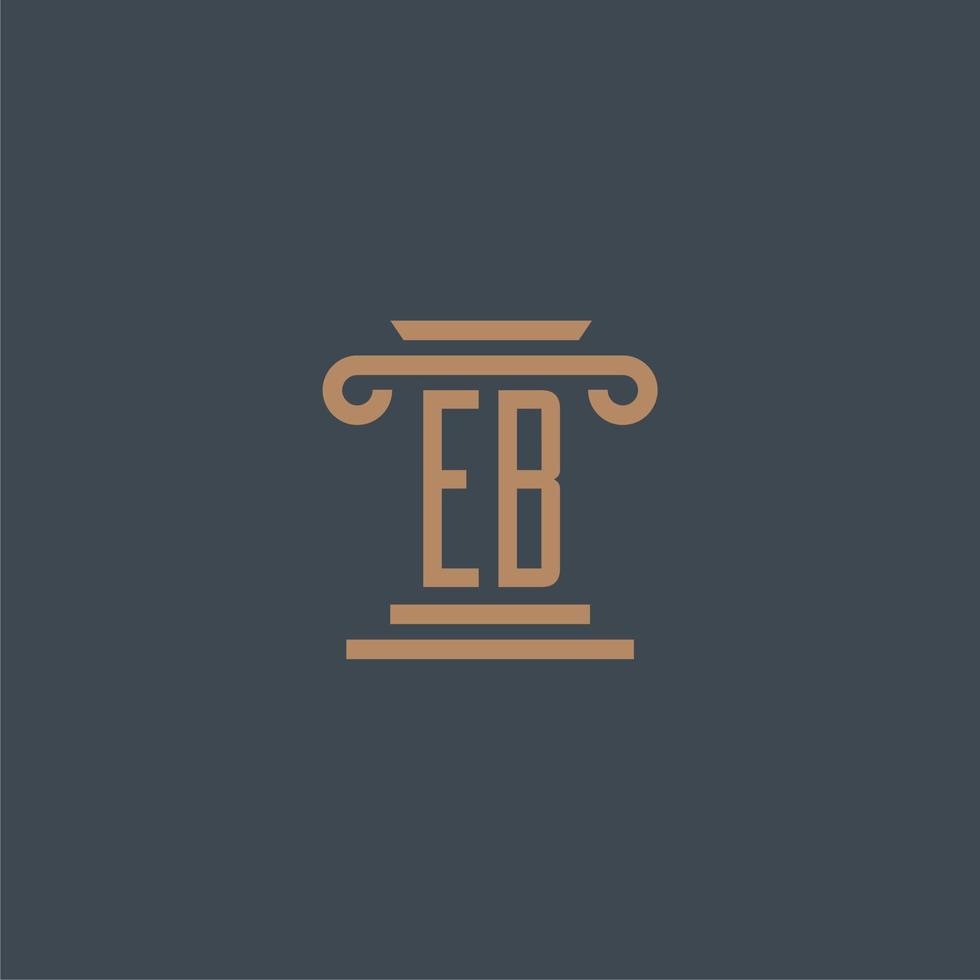 EB initial monogram for lawfirm logo with pillar design vector