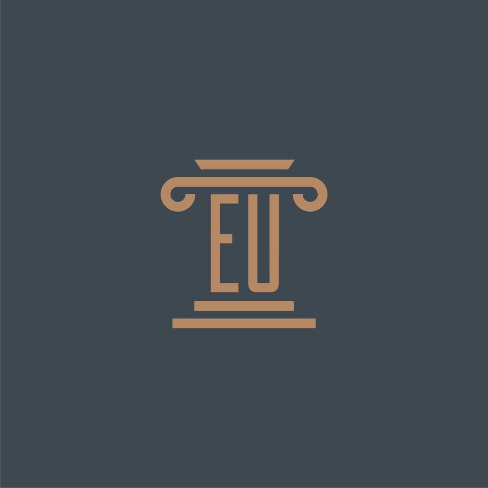 EU initial monogram for lawfirm logo with pillar design vector