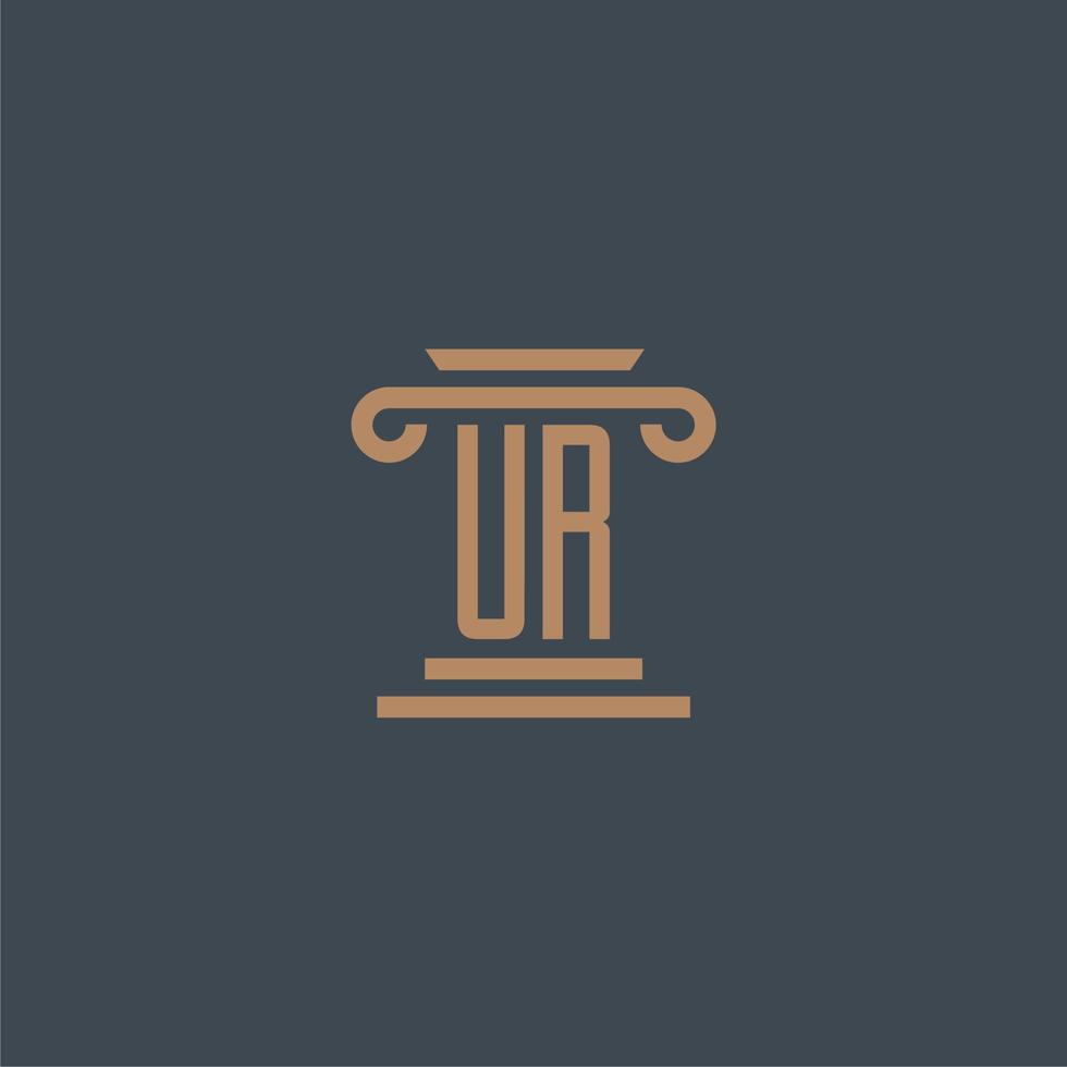 su monograma inicial para el logotipo de bufete de abogados con diseño de pilar vector