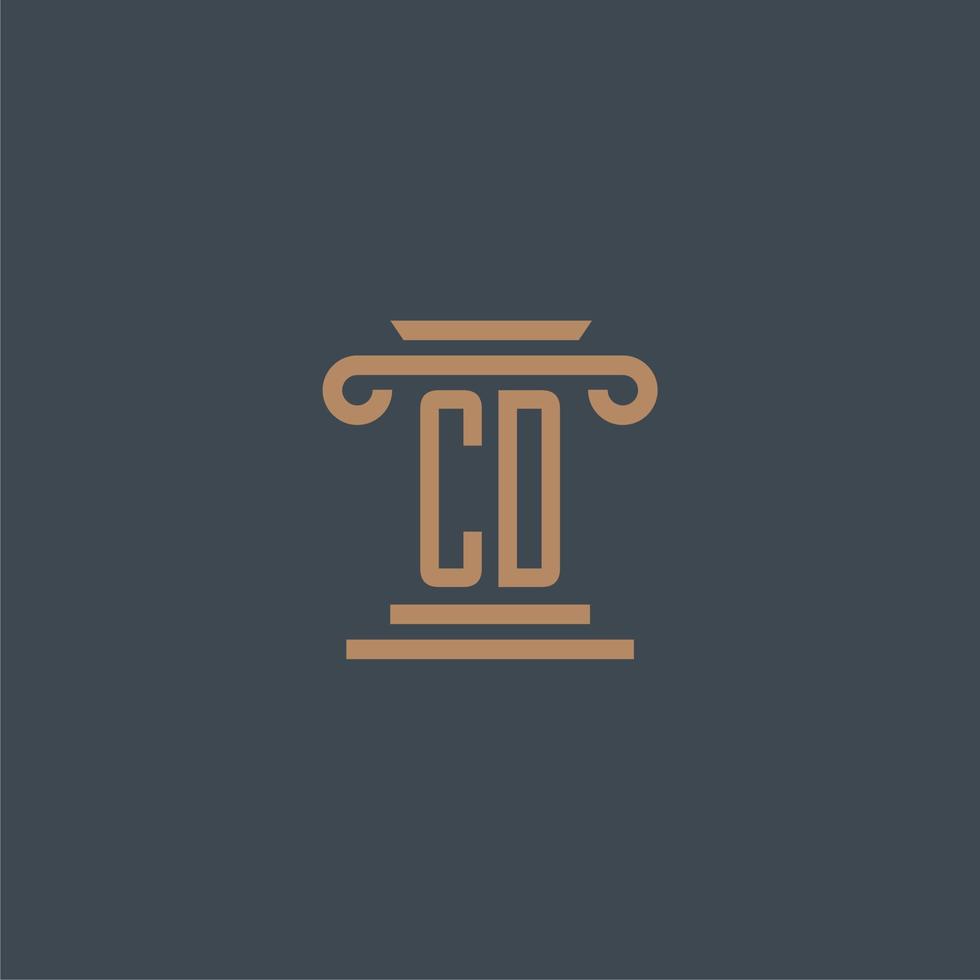 CD initial monogram for lawfirm logo with pillar design vector