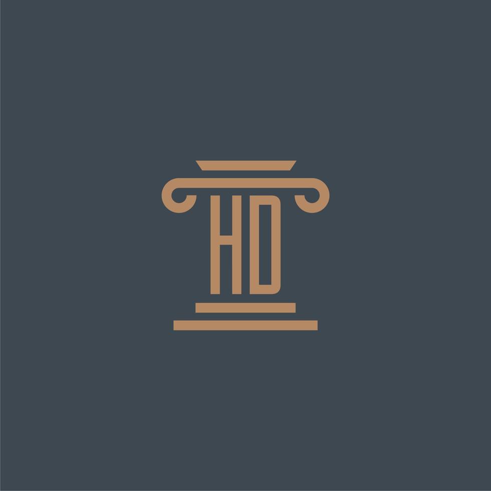 monograma inicial hd para logotipo de bufete de abogados con diseño de pilar vector
