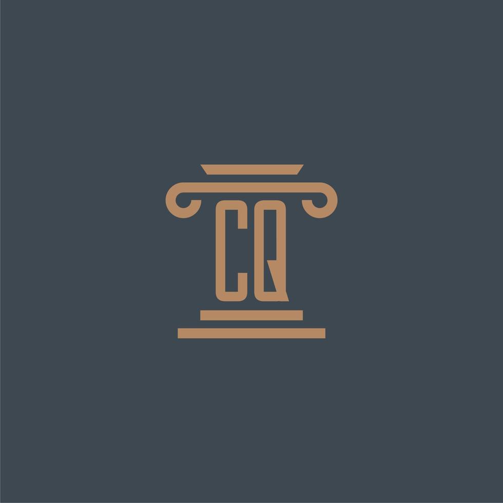 CQ initial monogram for lawfirm logo with pillar design vector