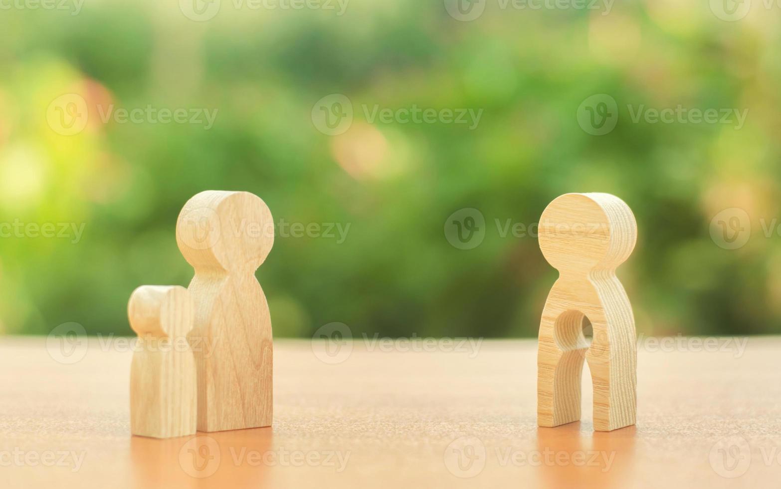 The father takes the child away from his mother. deprivation of the parental rights of the mother, illegal separation. Conflict between parents. The surrogate motherhood. Child custody after divorce. photo