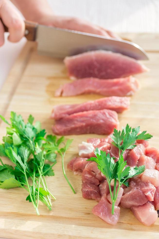 pork on white background photo