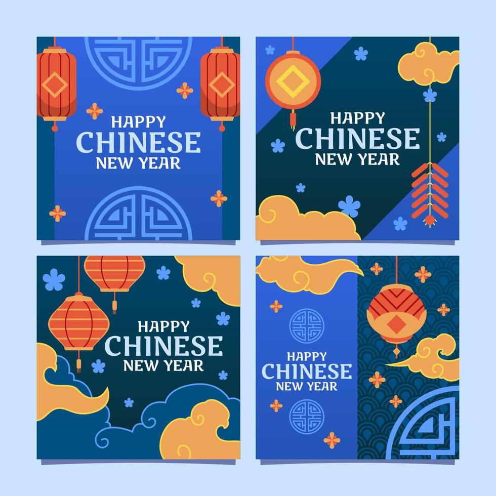 Chinese New Year Social Media Post vector