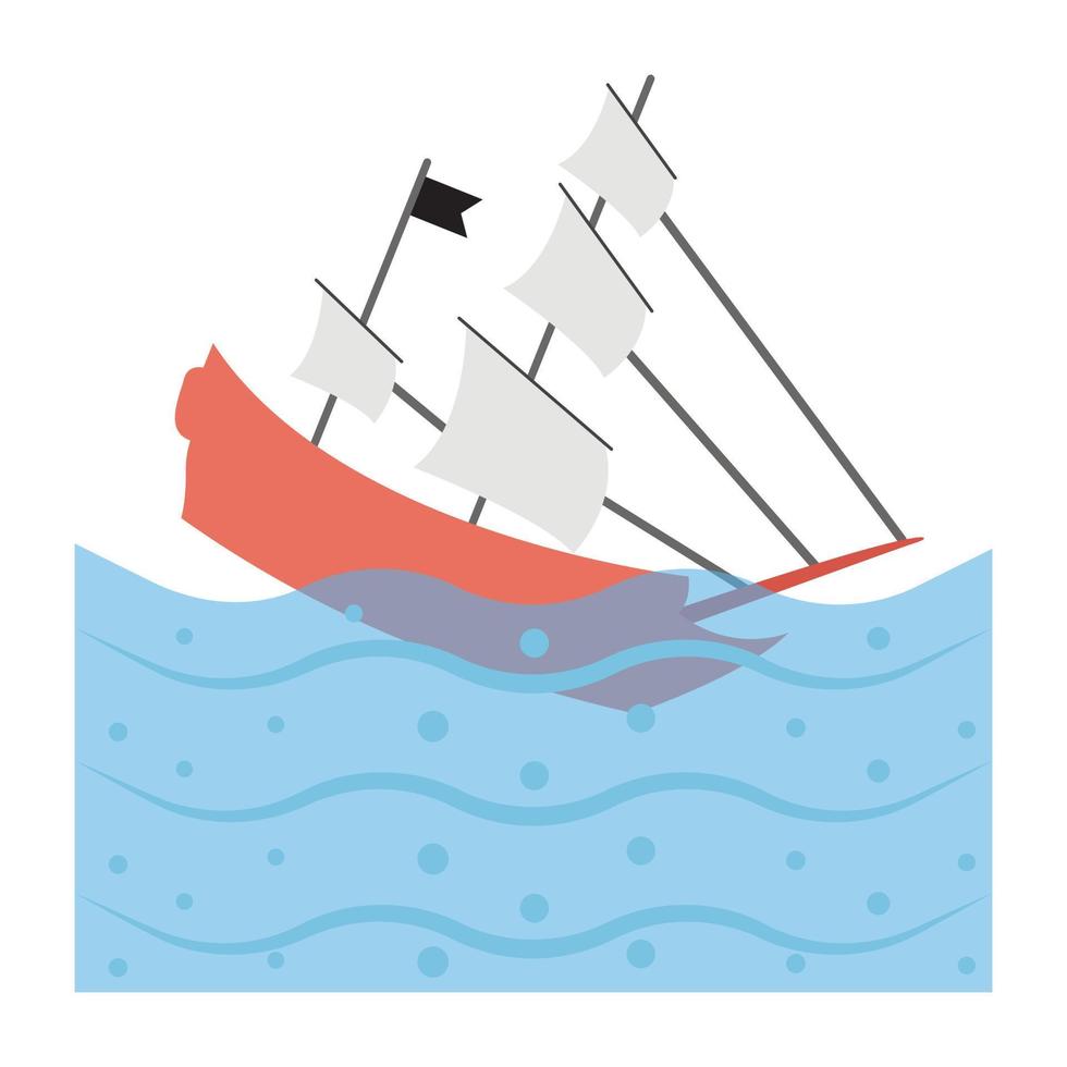 barco pirata de moda vector