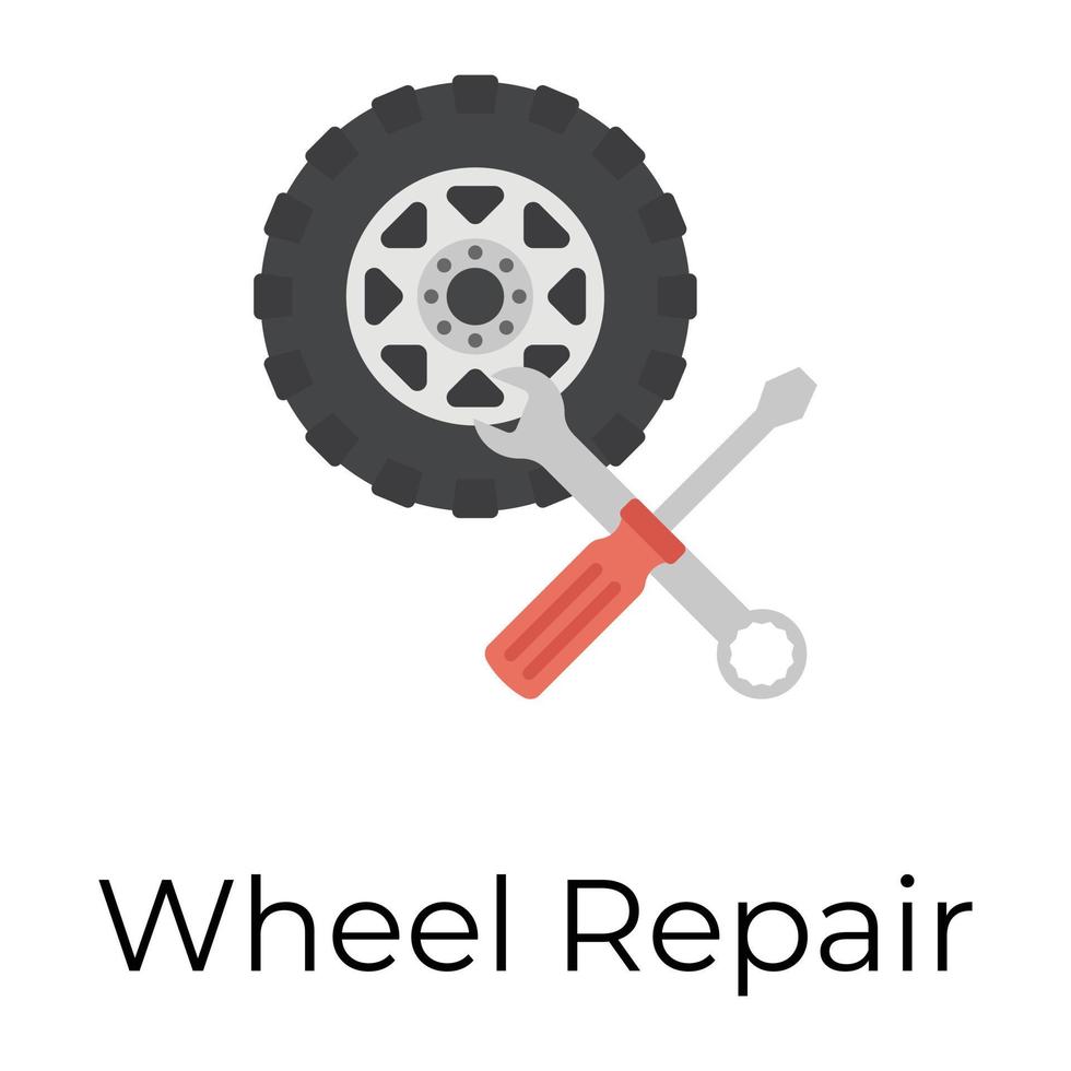 Trendy Wheel Repair vector