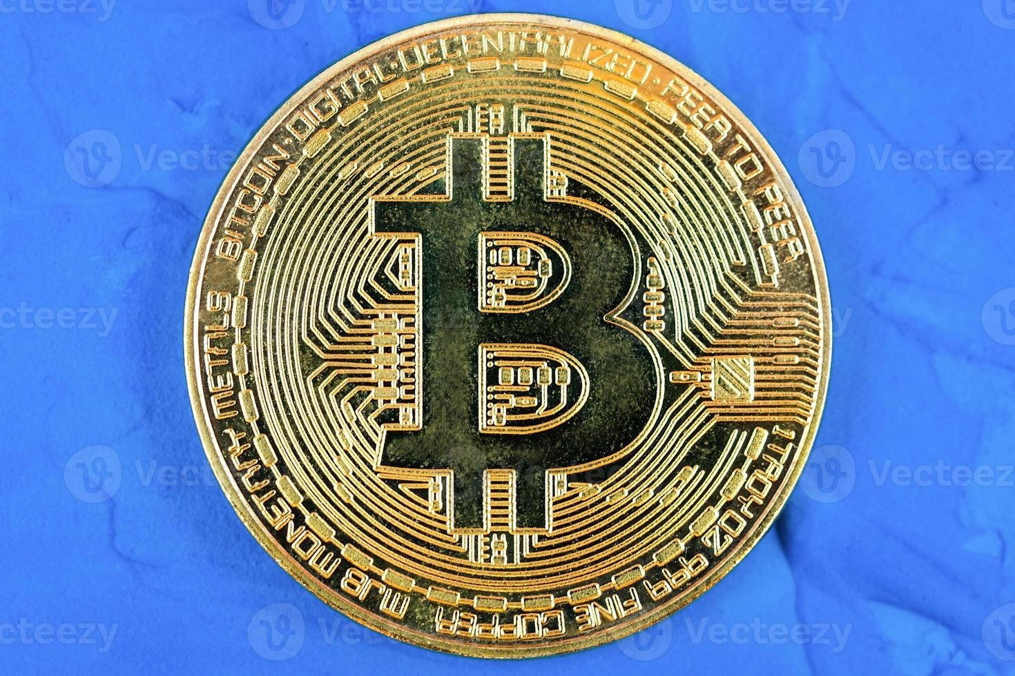 bitcoin blue background photo