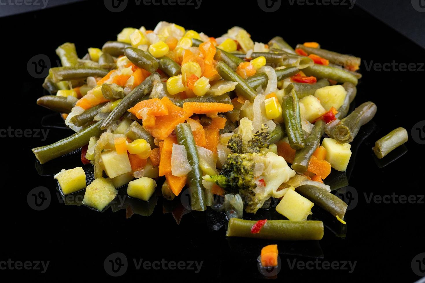 Vegetable stew on a plate photo