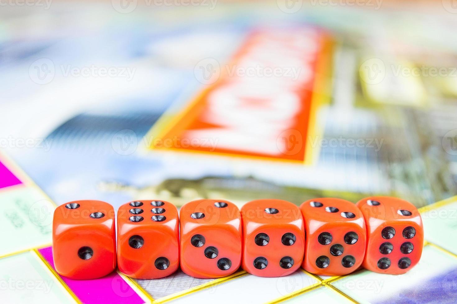 cubes on the board game photo