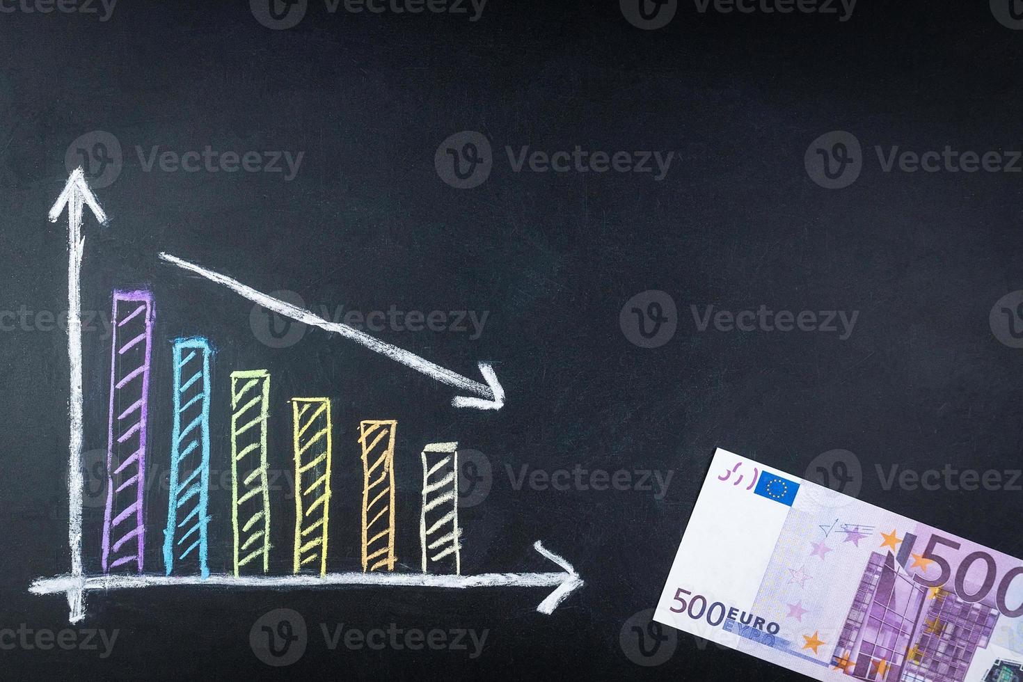 business chart fall of euro photo